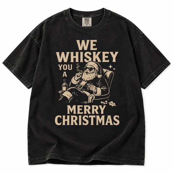 We Whiskey You a Merry Christmas Funny T Shirt