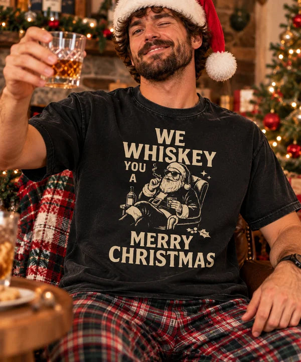 We Whiskey You a Merry Christmas Funny T Shirt