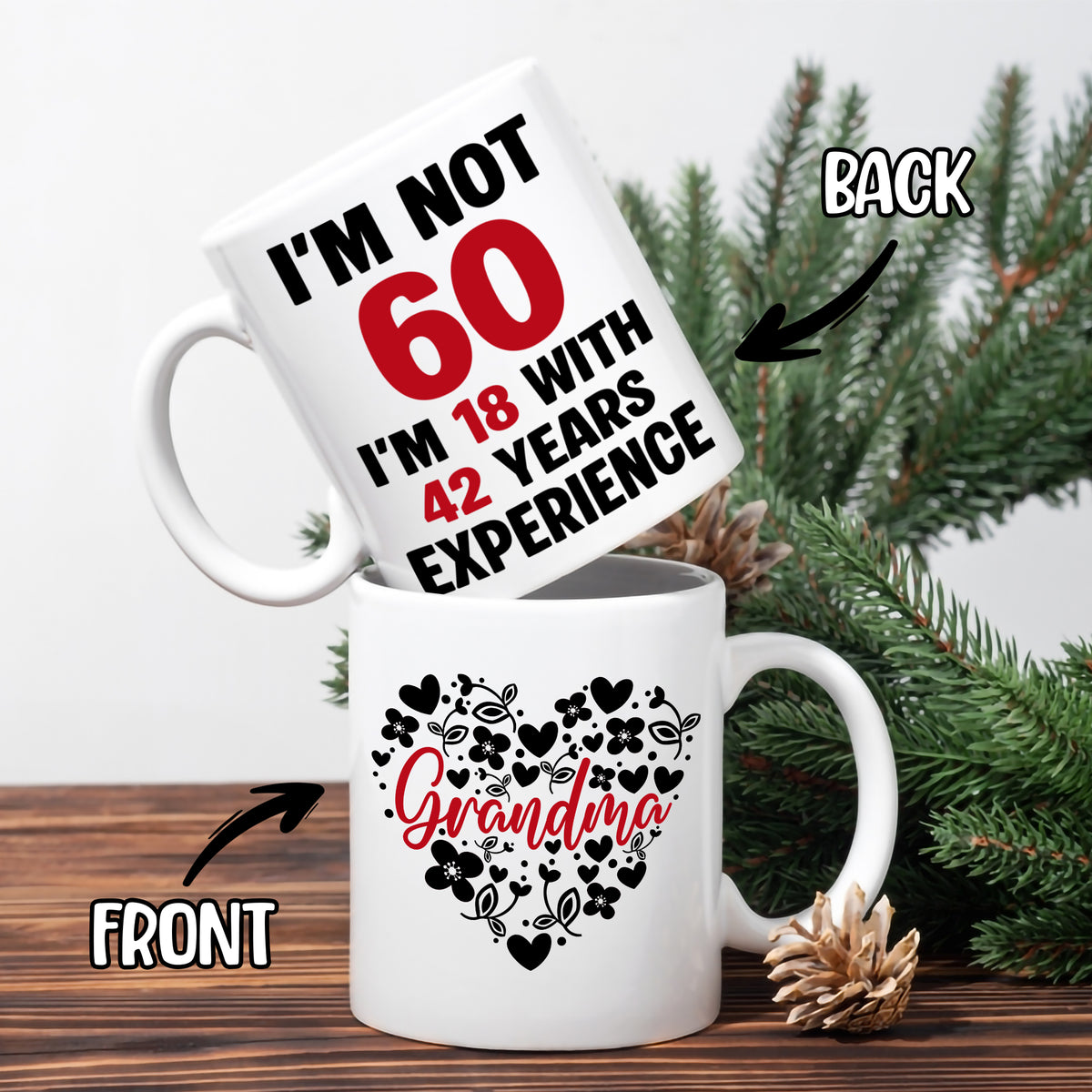 Personalized Mom Grandma Birthday Coffee Mug Custom Year Old