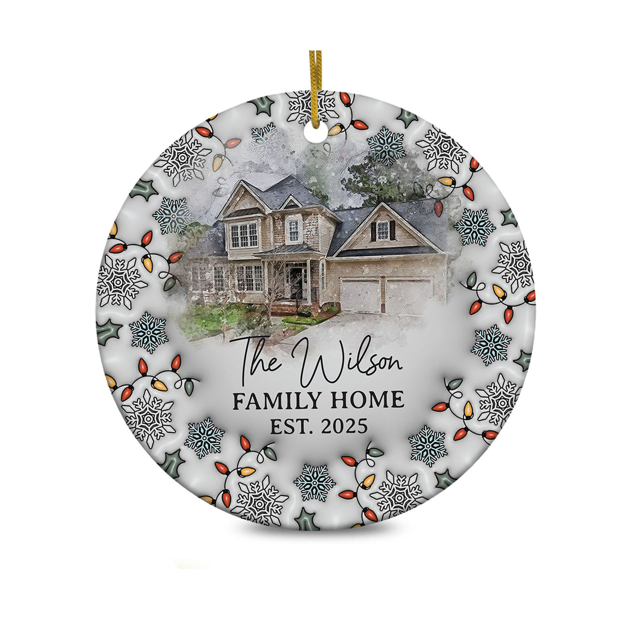 Personalized Custom Family Photo Ornament 2025 3D Inflated Effect