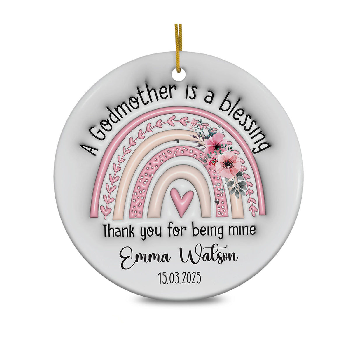 Personalized Ornaments Gifts For Godmother 2025 3D Inflated Effect
