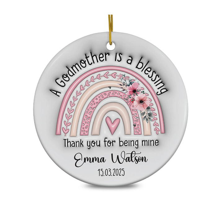 Personalized Ornaments Gifts For Godmother 2025 3D Inflated Effect