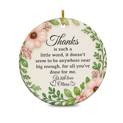 Personalized Thank You Ornament 3D Inflated Effect, Appreciation Gift For Women Thank You