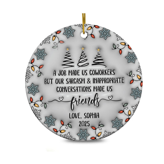 Personalized Ornament 3D Inflated Effect Coworker Gifts For Women