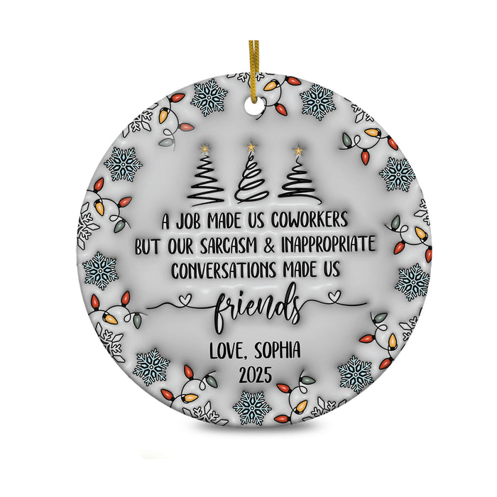 Personalized Ornament 3D Inflated Effect Coworker Gifts For Women