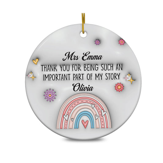 Personalized Teacher Appreciation Gifts Ornament 2025 3D Inflated Effect