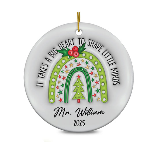 Personalized Teacher Christmas Ornament 3D Inflated Effect