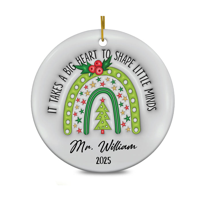 Personalized Teacher Christmas Ornament 3D Inflated Effect
