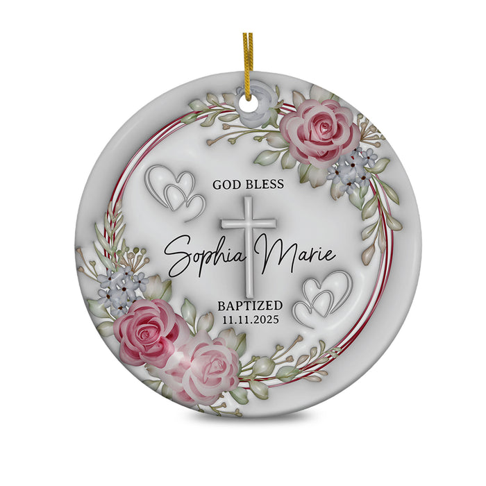 Personalized Christian Custom 3D Inflated Effect Ornament Custom Name Religious