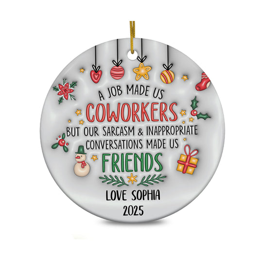 Personalized Ornament 3D Inflated Effect Coworker Custom Coworkers