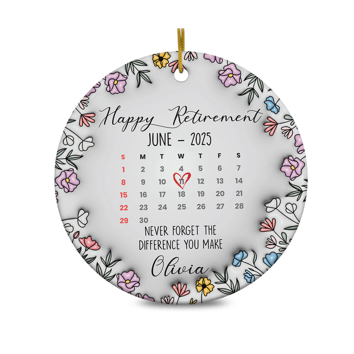 Personalized Retirement Ornament 2025 3D Inflated Effect Gift For Woman