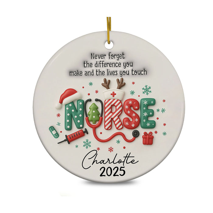 Personalized Nurse Christmas Ornament 3D Inflated Effect