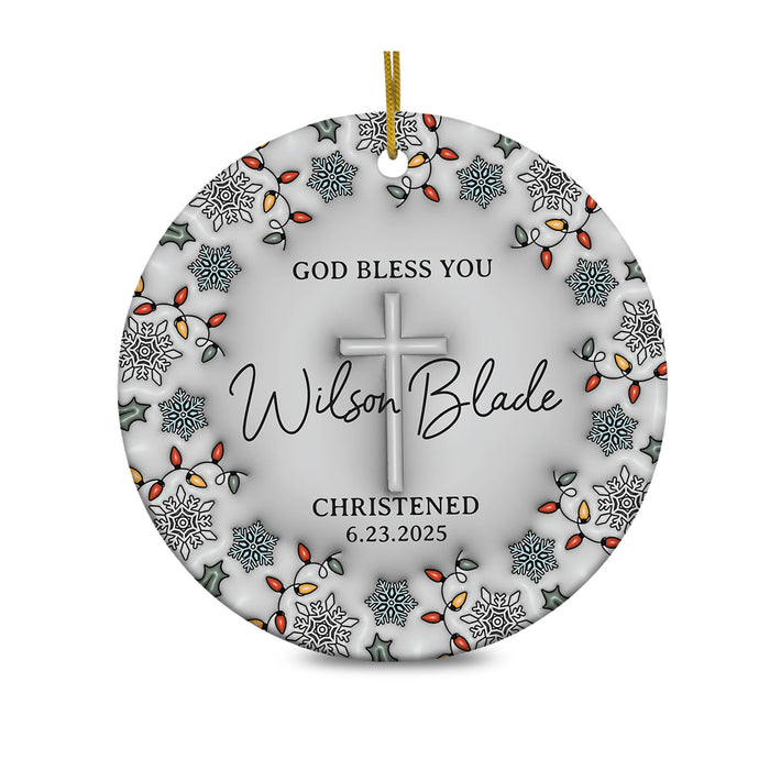 Personalized Christening Custom 3D Inflated Effect Ornament Custom Name