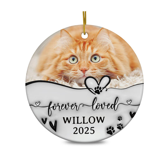 Personalized Cat Memorial Ornaments 3D Inflated Effect, Personalized Photo Christmas