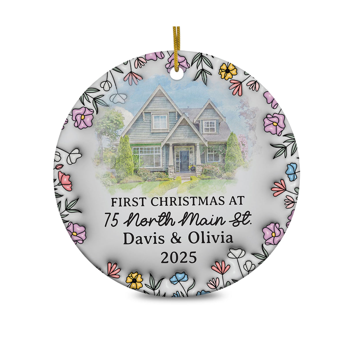 Personalized First Christmas in New Home Ornament 2025 3D Inflated Effect