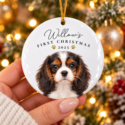 Dogs First Christmas Personalized Dog Christmas Ornament Puppy’s First Christmas Ornament Pet Picture Ornament Dog’s 1st Christmas Ornament
