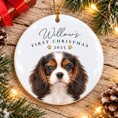 Dogs First Christmas Personalized Dog Christmas Ornament Puppy’s First Christmas Ornament Pet Picture Ornament Dog’s 1st Christmas Ornament
