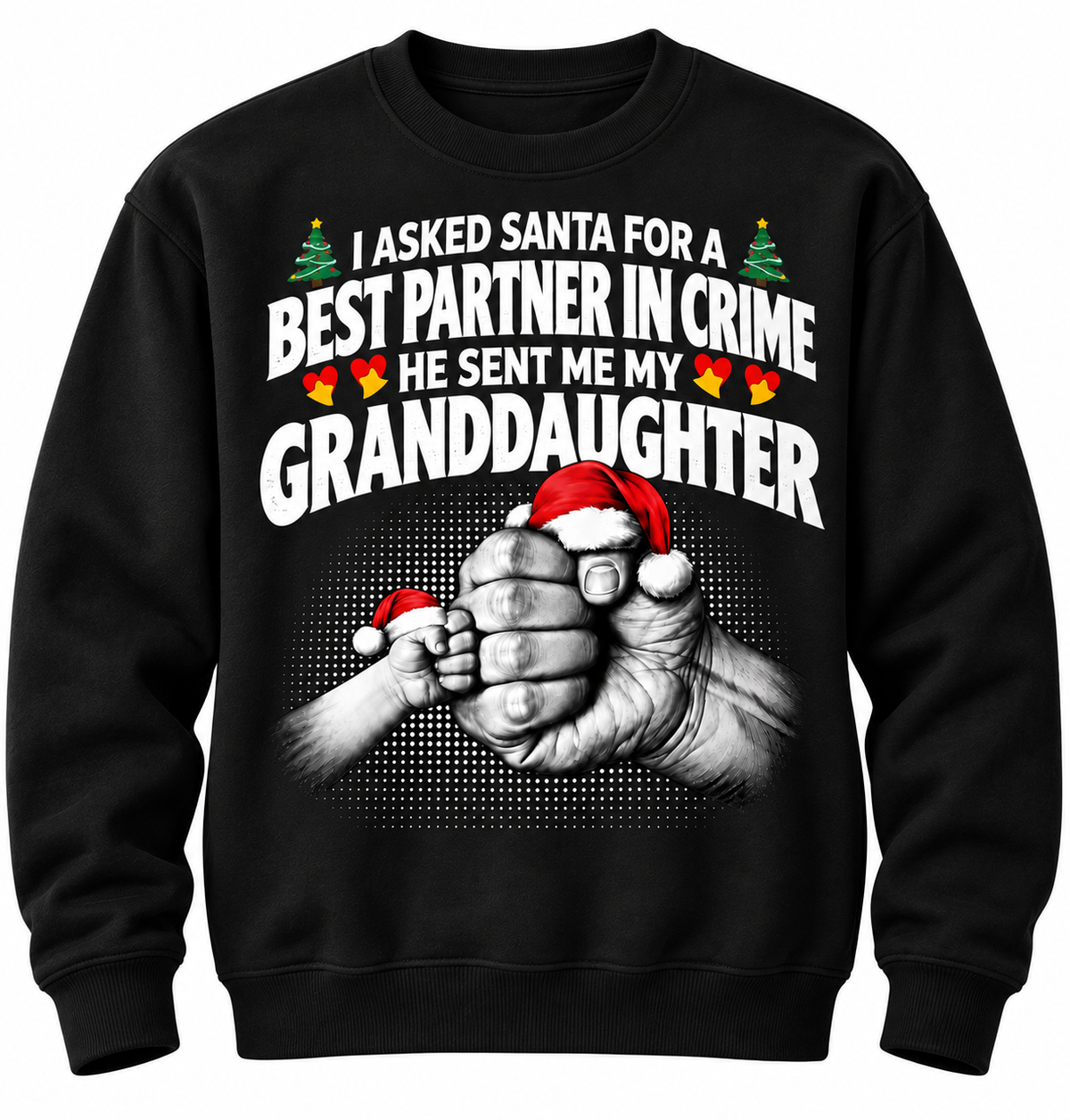 I Asked Santa Best Partner In Crime Granddaughter Funny T Shirt Christmas Gift