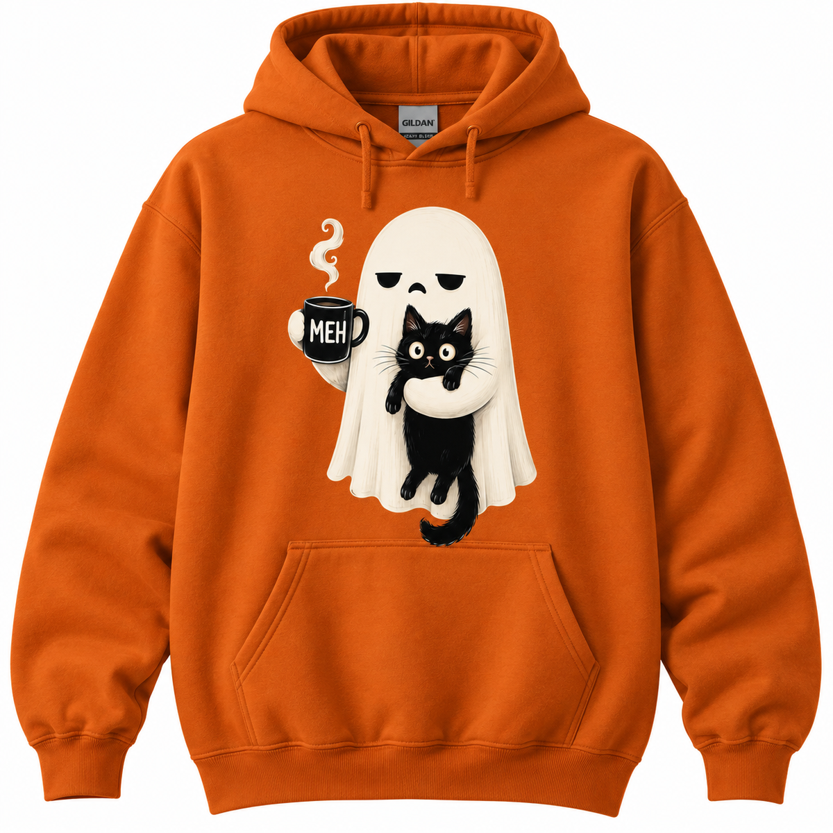Ghost Hug Black Cat Halloween T Shirt