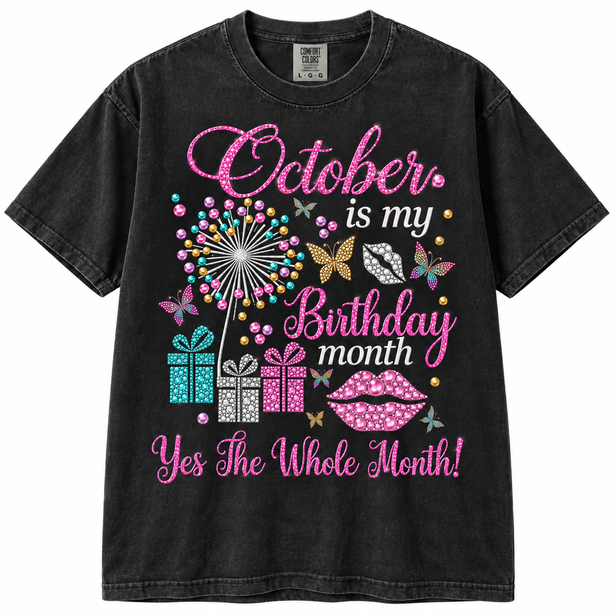 October T Shirt Birthday Whole Month Color