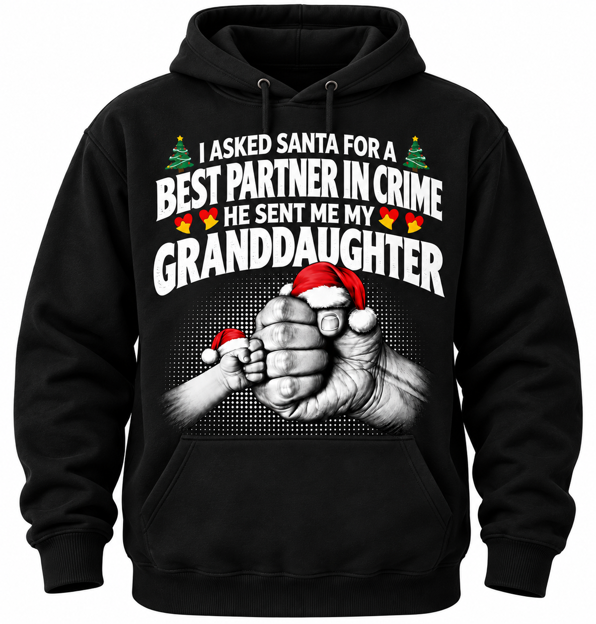 I Asked Santa Best Partner In Crime Granddaughter Funny T Shirt Christmas Gift