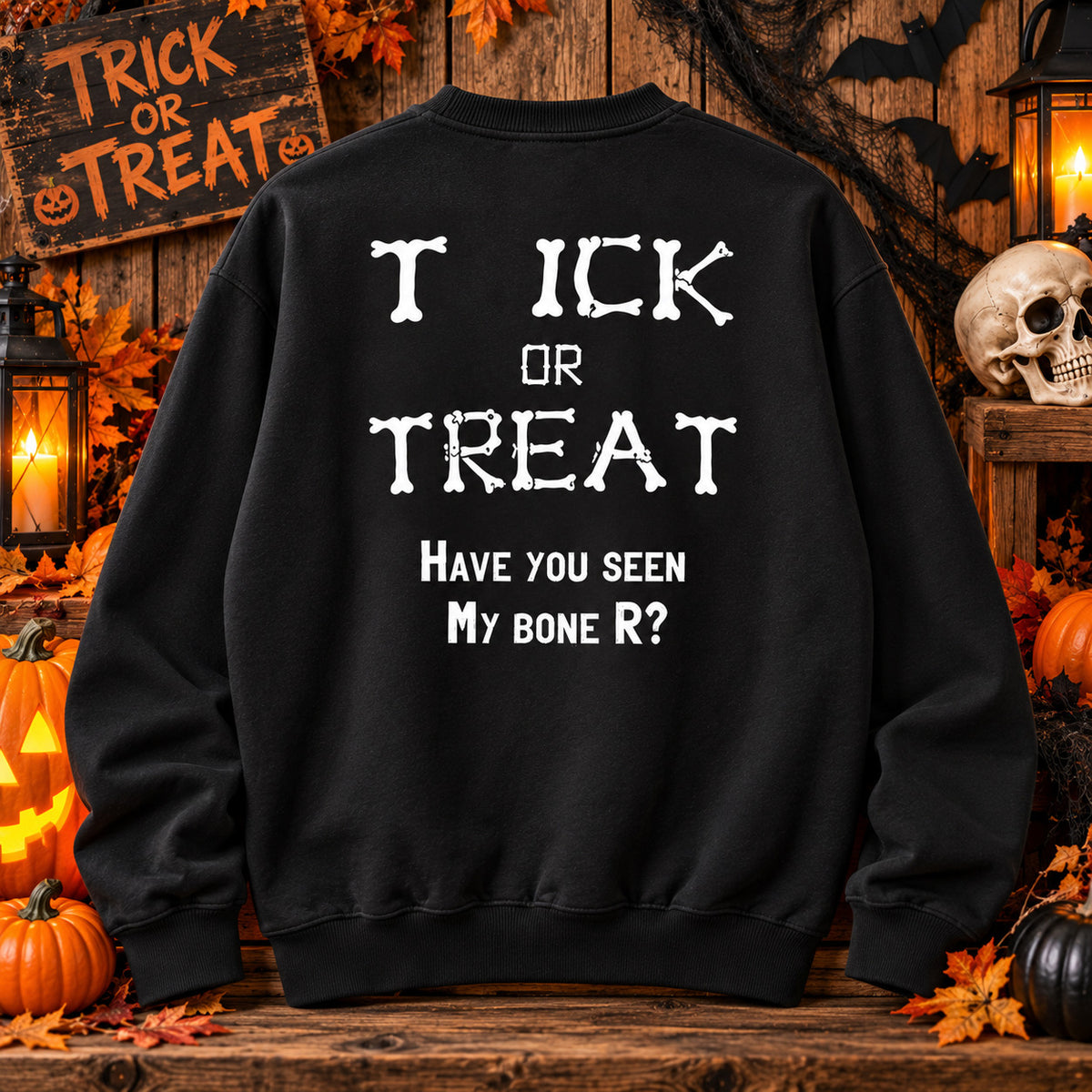 Funny Halloween Shirt – Trick or Treat Bone Joke Tee, Spooky Season Gift