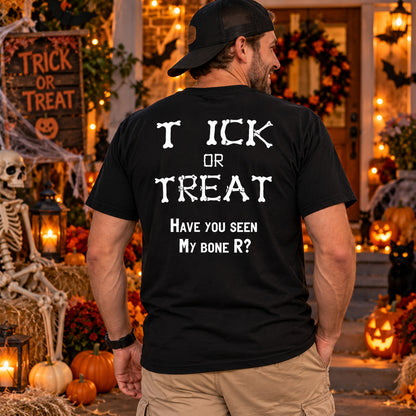 Funny Halloween Shirt – Trick or Treat Bone Joke Tee, Spooky Season Gift