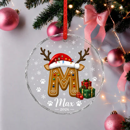 Family Name Sign Custom Glass Ornament Set 1-8