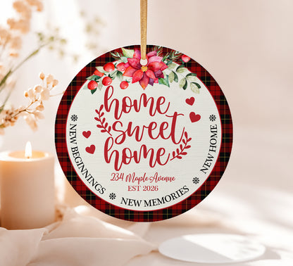 Home Sweat Home New Beginning - Custom Name & Address Ceramic Xmas Ornament 2026