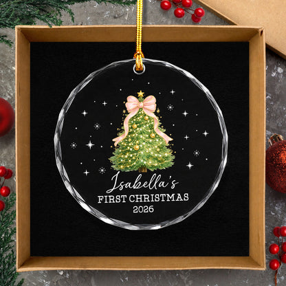 Baby 1st Christmas Ornament - Custom Name Glass Ornament 2026