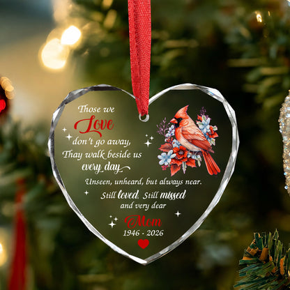 Mom Cardinal Bird - Image Memorial Christmas Glass Ornament Xmas 2026
