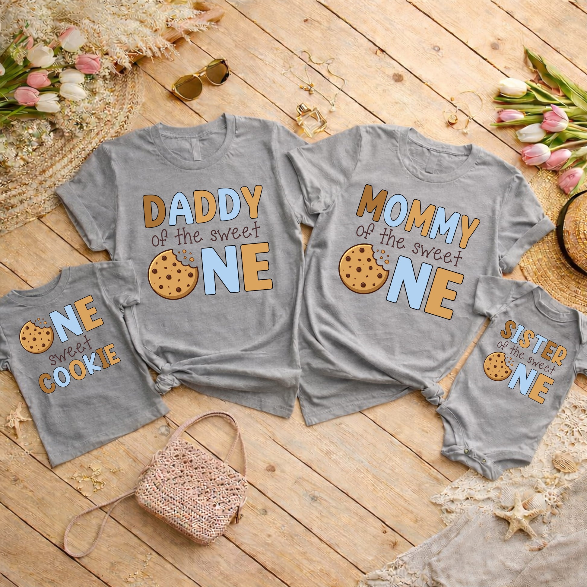 Sweet One Cookie First Birthday Family Matching Shirts