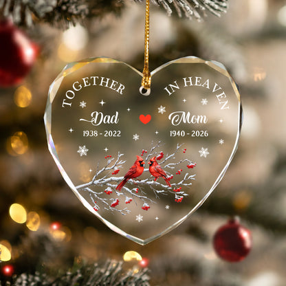 Together Cardinal Bird - Image Memorial Christmas Glass Ornament Xmas 2026