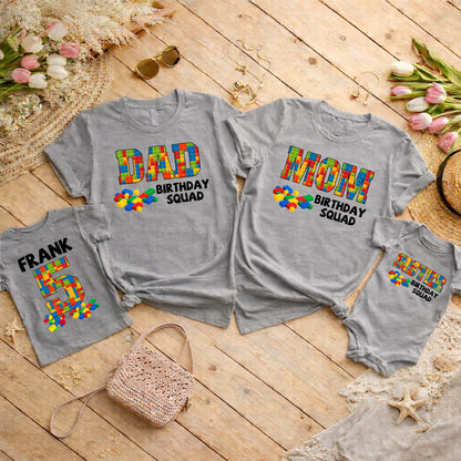 Building Block Birthday Squad Family Matching Shirts