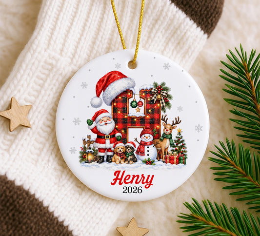 Personalized Christmas Letter Name Ornament: 2025 Family Keepsake Gift