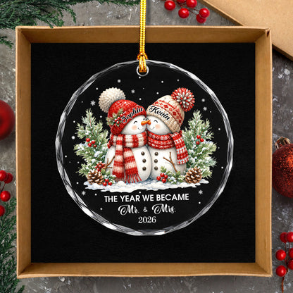 Custom First Christmas Ornament, Newlywed Wedding Gifts, Personalized First Christmas Keepsake, Our 1st Married Christmas Mr Mrs Orrnament