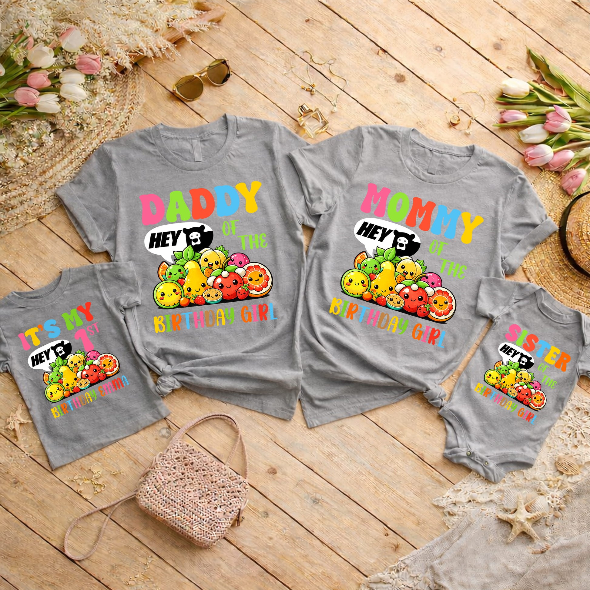 Personalized family birthday shirts for girl birthday party