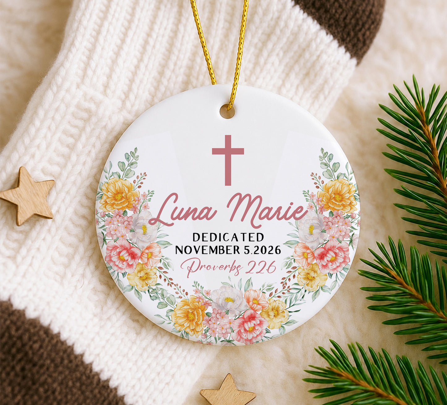 Dedicated Custom Name Ceramic Ornament Xmas 2026