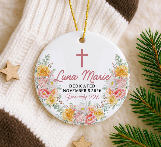 Dedicated Custom Name Ceramic Ornament Xmas 2026