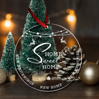 Home Sweat Custom Name Glass Ornament Xmas 2026