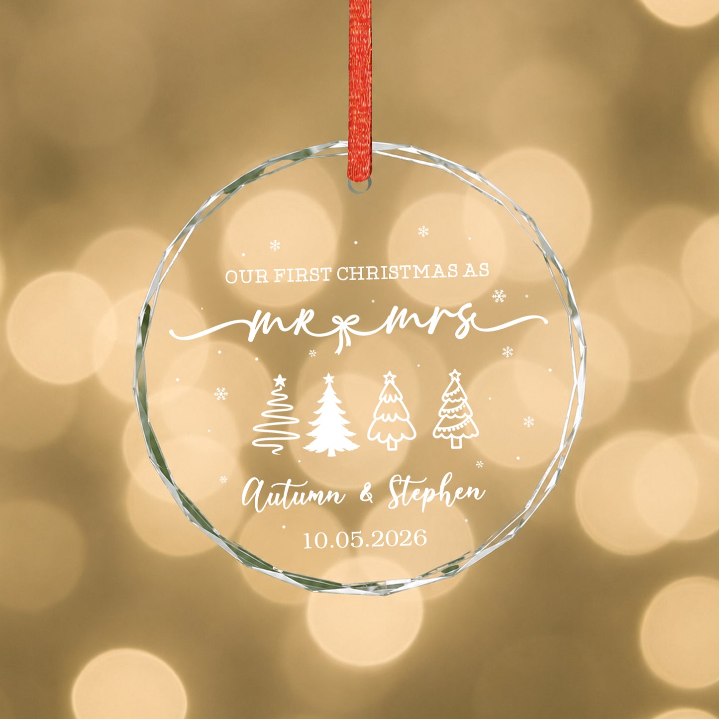 Our First Christmas Mr & Mrs Glass Xmas Ornament 2026