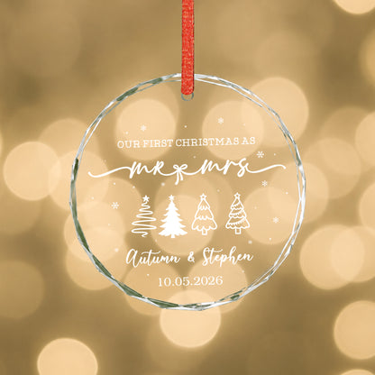 Our First Christmas Mr & Mrs Glass Xmas Ornament 2026