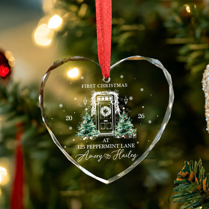First Christmas New Home Custom Name Glass Xmas Ornament 2026