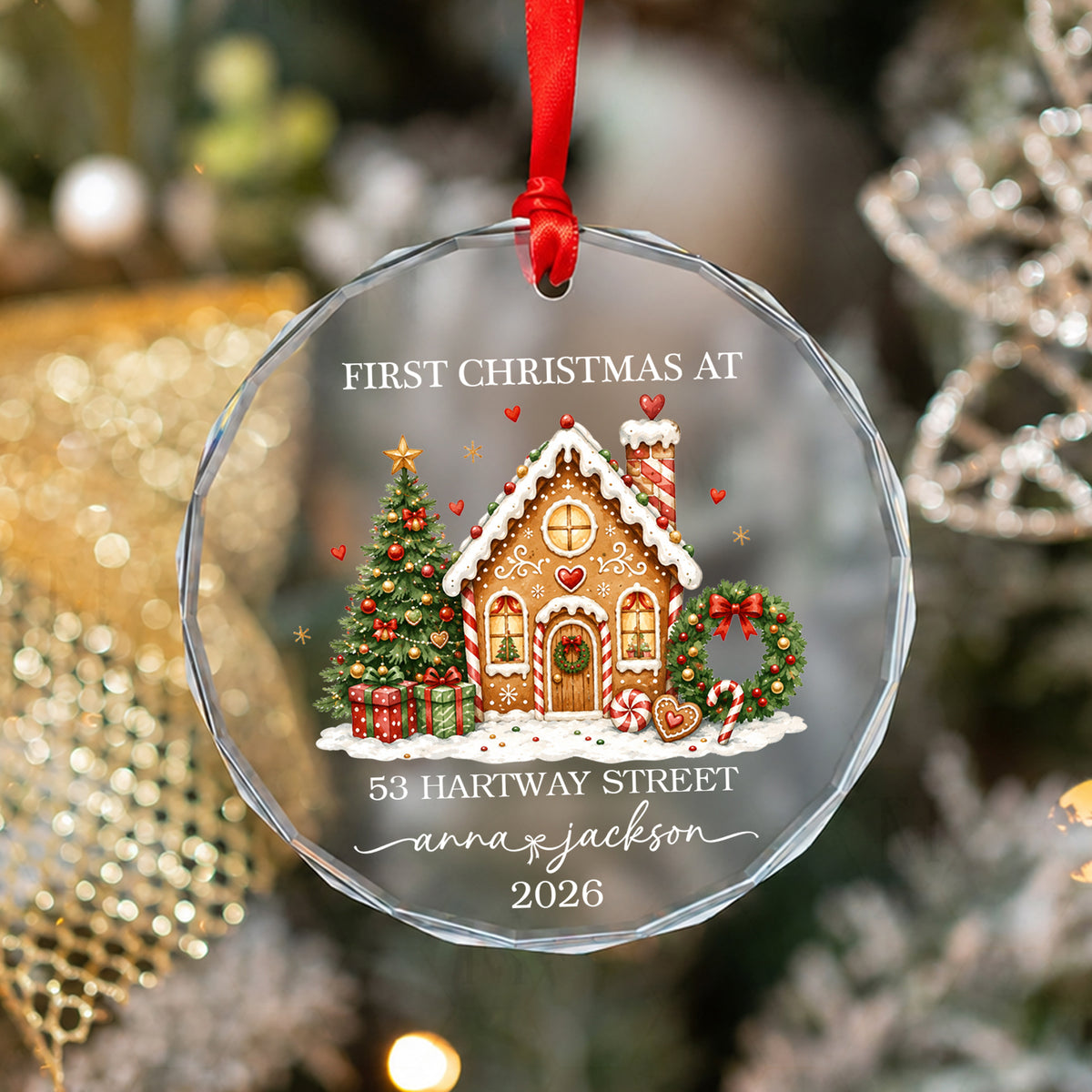 Personalized New Home Ornament, Housewarming gift, Our First christmas Keepsake