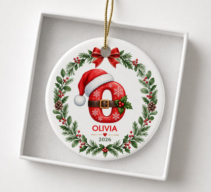 Personalized Letter Name Ornament for Family, Kids Grandkids, Monogram Initial Christmas gift