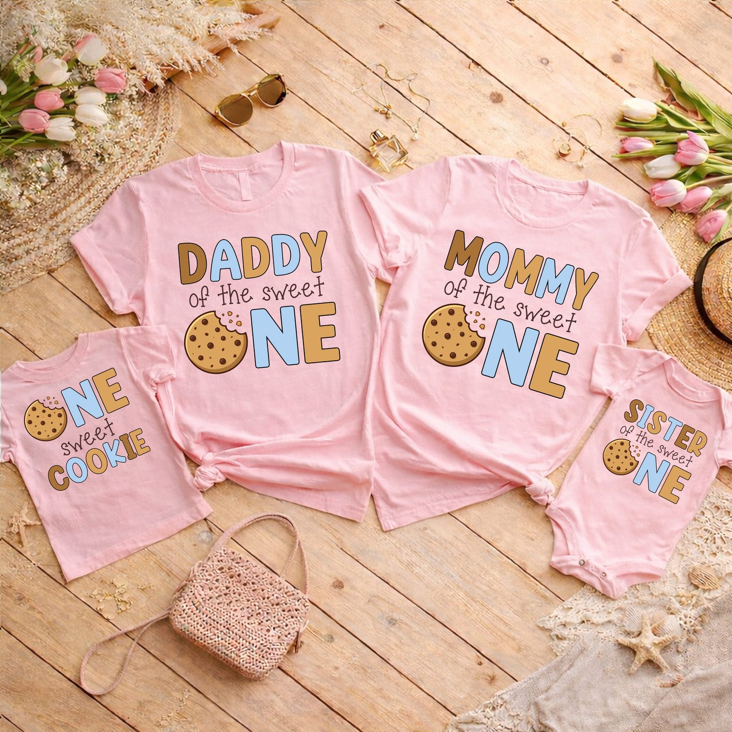 Sweet One Cookie First Birthday Family Matching Shirts