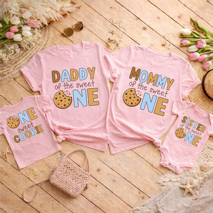 Sweet One Cookie First Birthday Family Matching Shirts