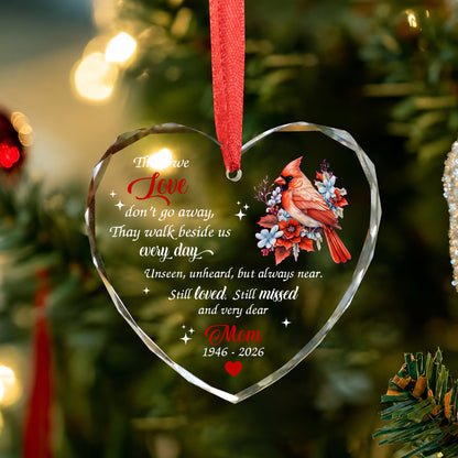 Mom Cardinal Bird - Image Memorial Christmas Glass Ornament Xmas 2026