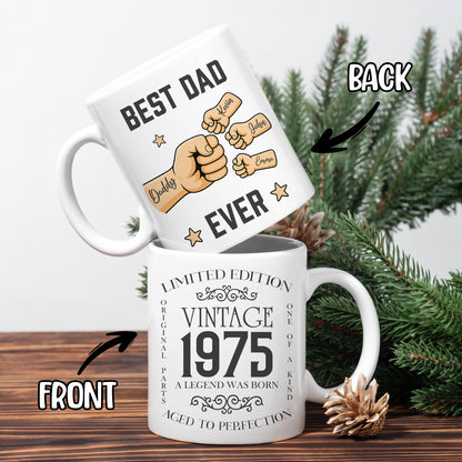 Personalized Vintage Birthday Gifts For Dad Custom Coffee Mug 11Oz 15Oz