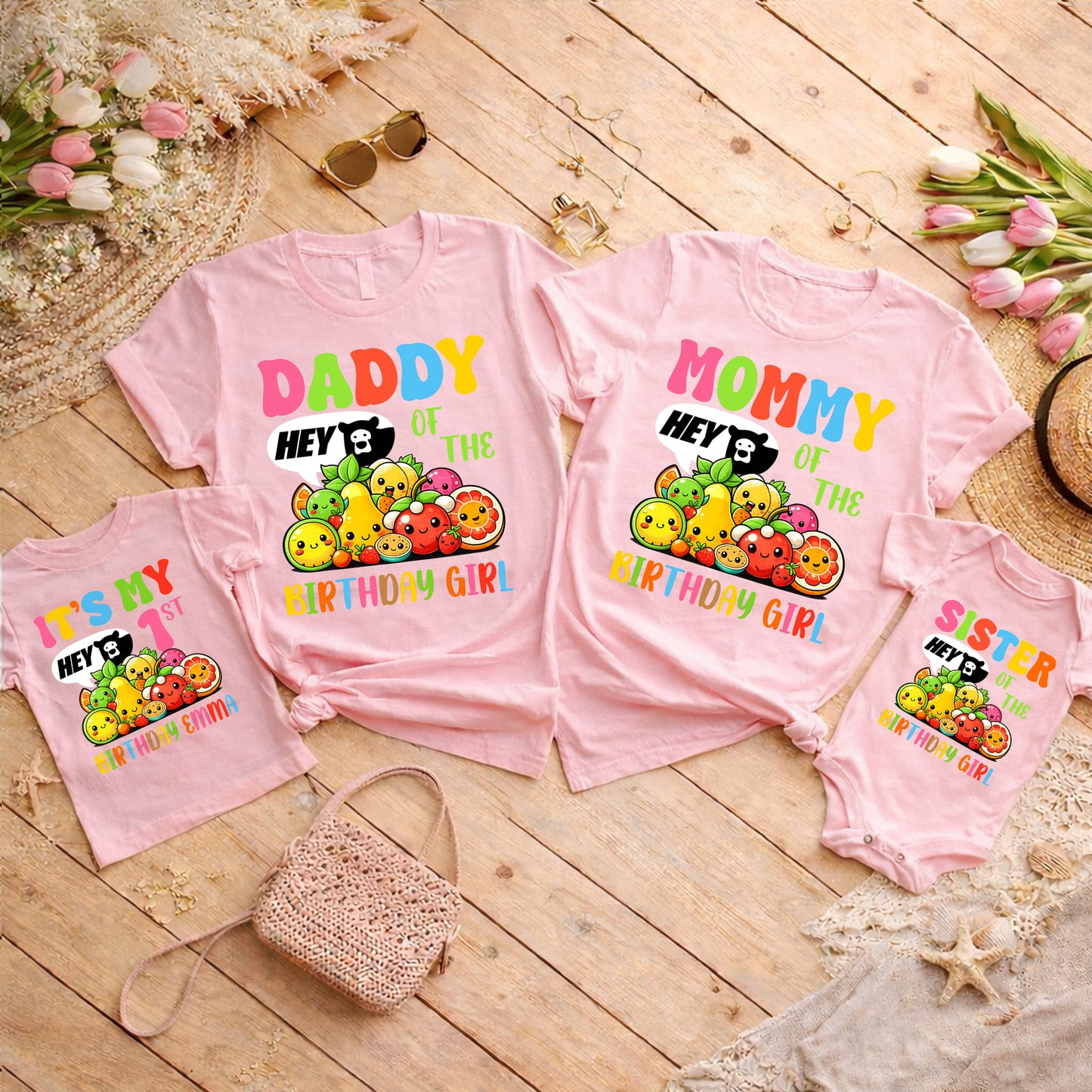 Personalized family birthday shirts for girl birthday party